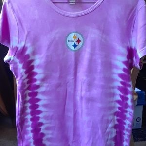 Pittsburgh Steelers pink tie dye t-shirt
